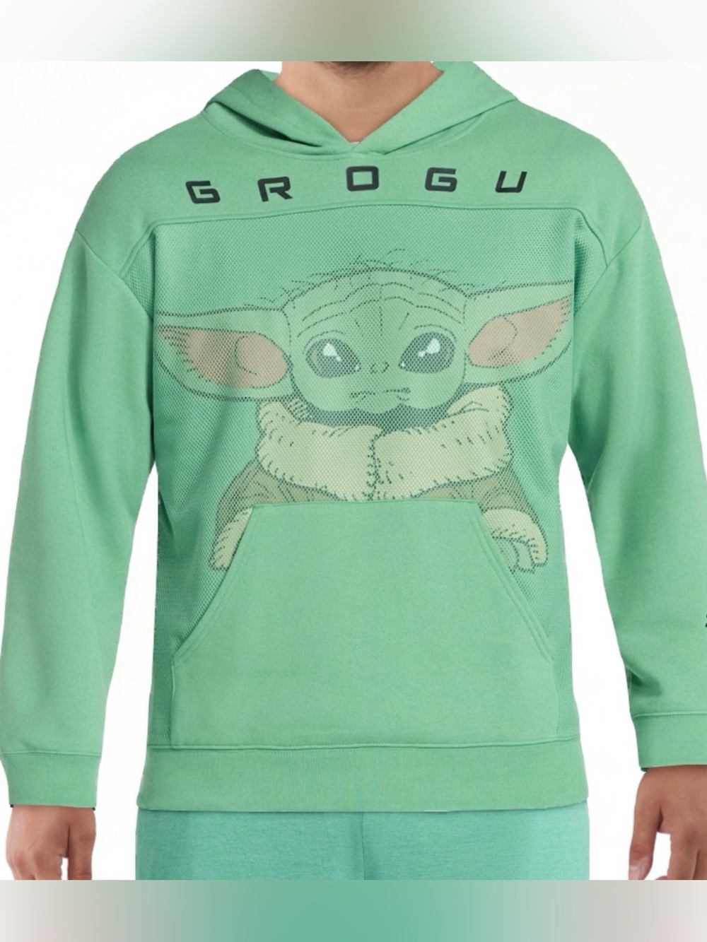 BRAND NEW Star Wars Mandalorian Grogu Hoodie Men’s 3XL Green Mesh Baby Yoda